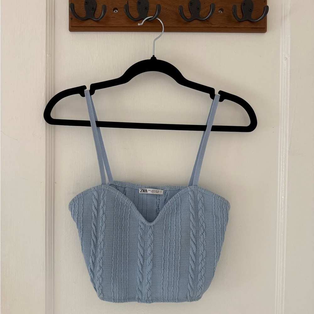 Zara Light Blue Knit Women's Top